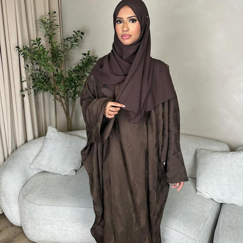 Butterfly Sleeve Abaya in Satin