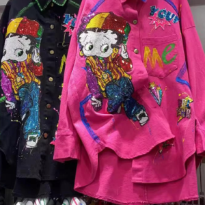 Beaded Graffiti Denim Jacket